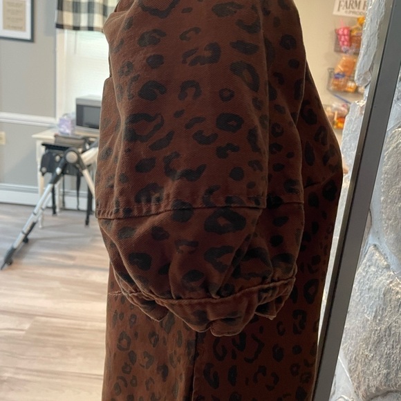 Universal Thread Brown & Black Leopard Print Dress Short Puff Sleeves-Size 2 - Picture 6 of 15